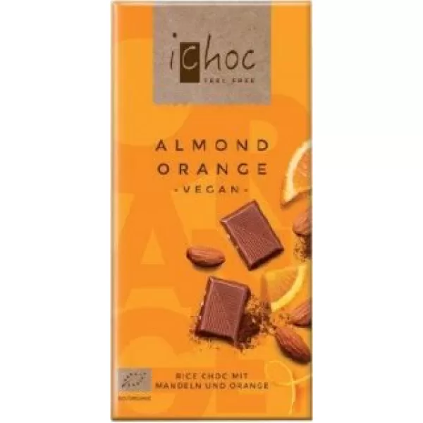 Ichoc Bio mandulás narancsos csokoládé (rizstejjel) 80 g