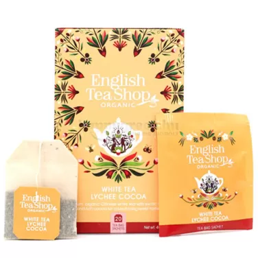 Bio 20 fehér tea licsivel és kakaóbabbal  20x2g   40g