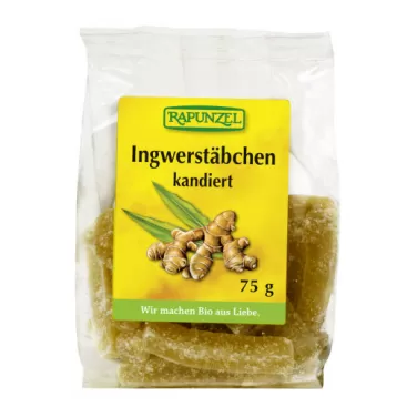 Bio kandírozott gyömbér 75 g